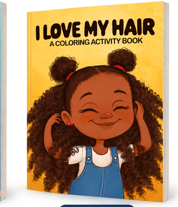 I Love My Hair coloring activity book three-dimensional mockup